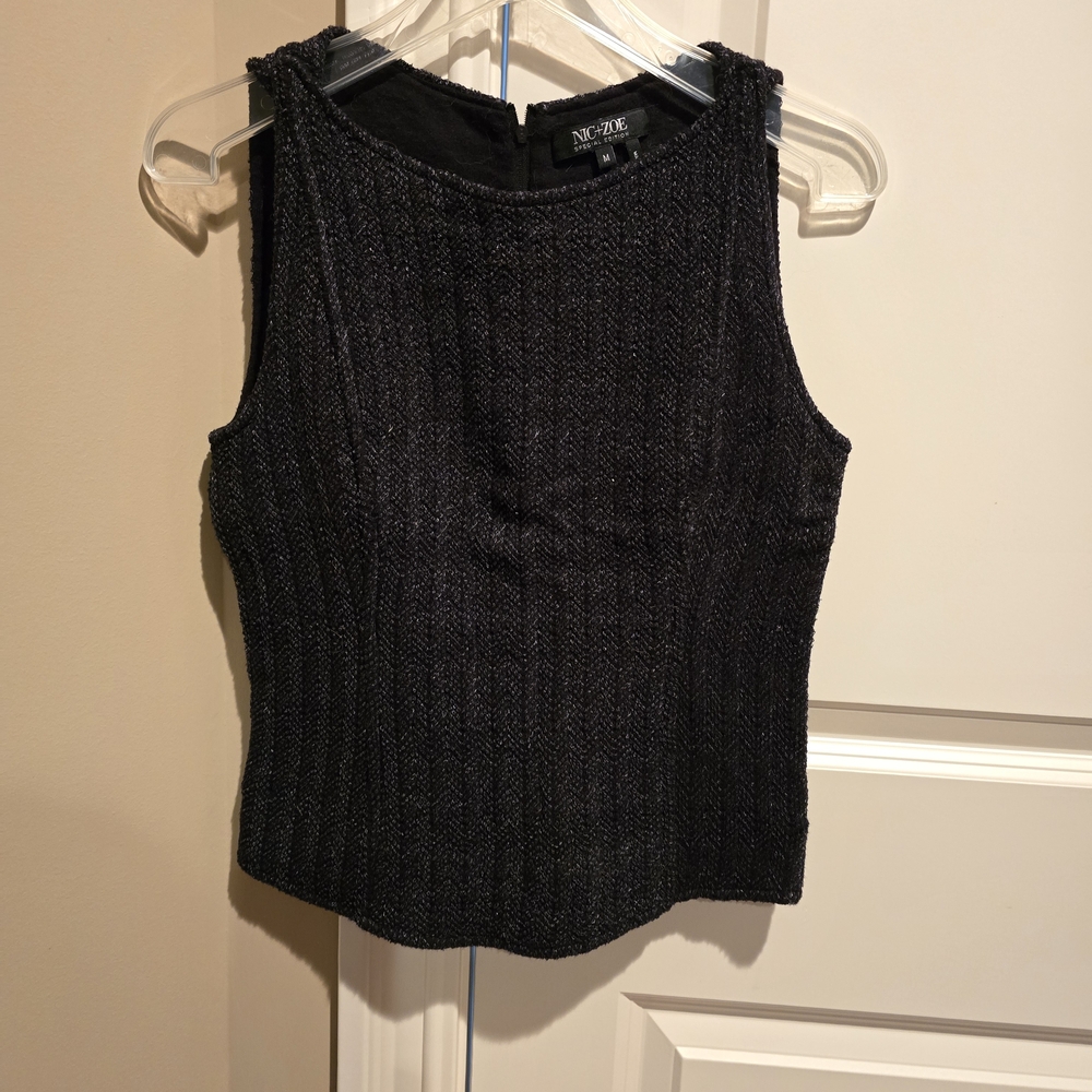 NIC+ZOE Black Textured Tank Top